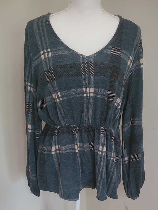 Honeyme Curvy Tops - Honeyme Curvy Plaid Flannel Top XL NWT